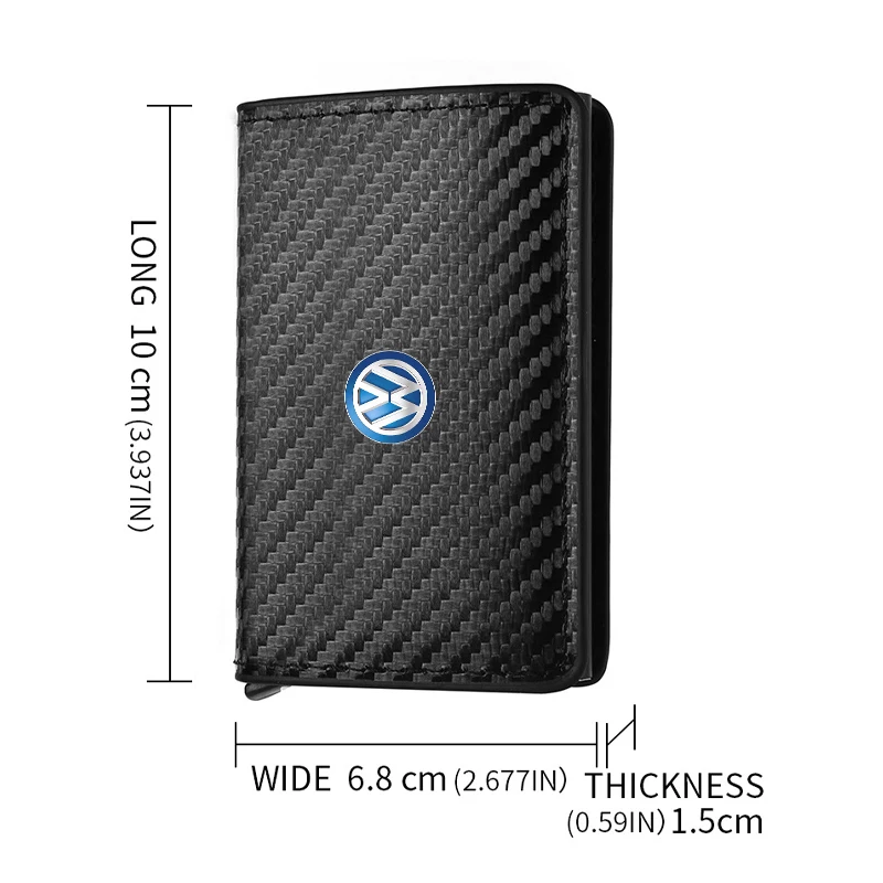 Carbon Fiber Credit ID Bank Card Holder Men Wallets Car Accessories For Volkswagen VW Jetta Golf Beetle EOS GTI MK2 MK4 MK5 MK6