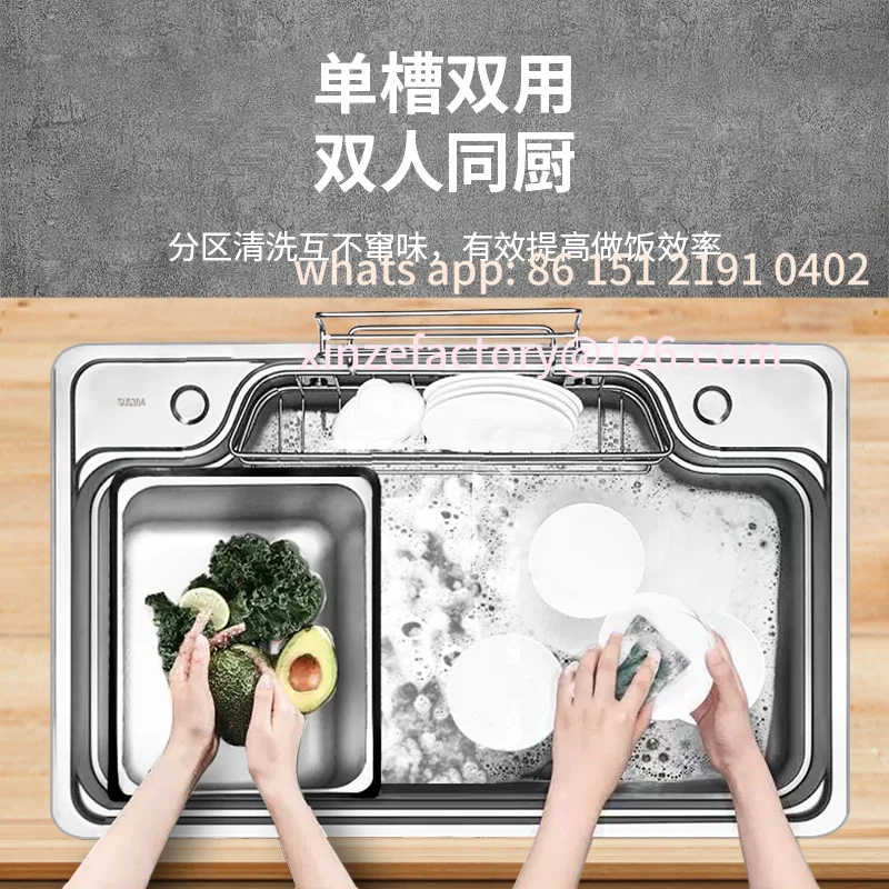 

Customizable Kitchen Sink 304 Stainless Steel Japanese Large Single Slot Undercounter Thickened Vegetable Basin