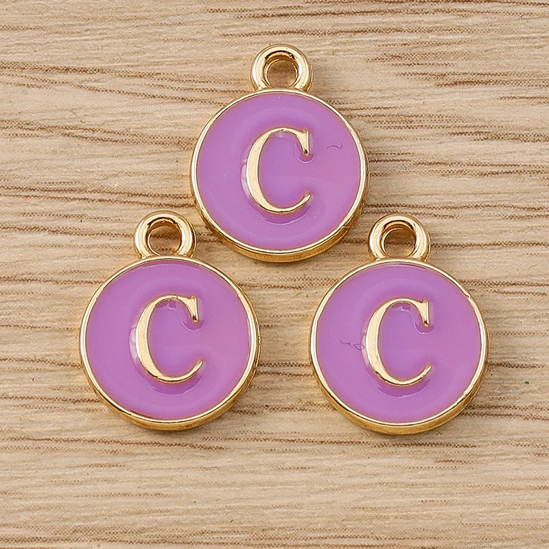 10 Stück 11 x 14 mm niedliche Emaille 26 A-Z Alphabet Buchstaben Charms Anhänger für Schmuckherstellung Ohrringe Halsketten DIY Bastelzubehör – Detail 5