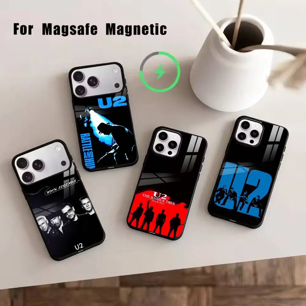 

Band UU-U2 Phone Case For iPhone17,16,15,14,13,12,11 Plus,Pro Magnetic For Magsafe Wireless Charging
