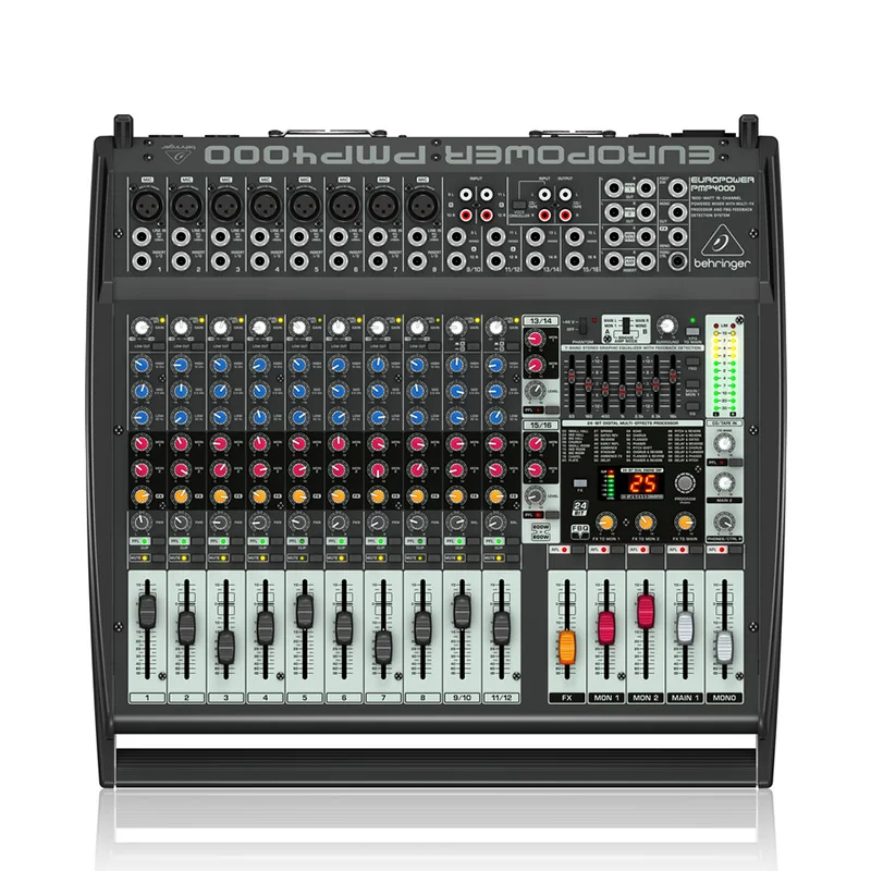 

Behringers PMP4000 Professional Active Mixer With Power Amplifier in One 2 2 Sound Console