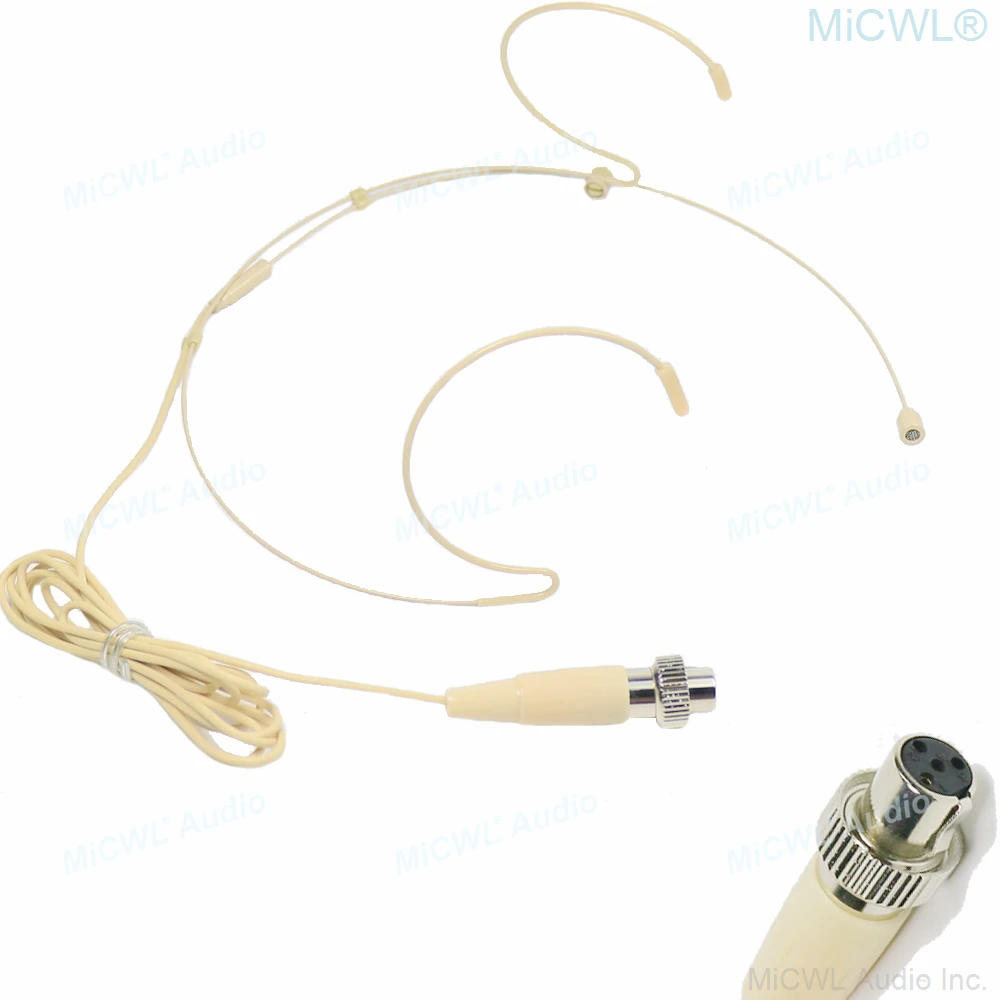 High Quality ACT6600 Earset Hanging Microphone For MiPro Wirelss BodyPack System Mini 4-Pin XLR Locking Zipper Box