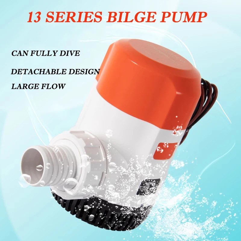 Automatic Boat Submersible Bilge Pump 12V 24V Volt DC Electric Marine Water Pump Small Auto 2000GPH Bilge Auto Drainage Pump