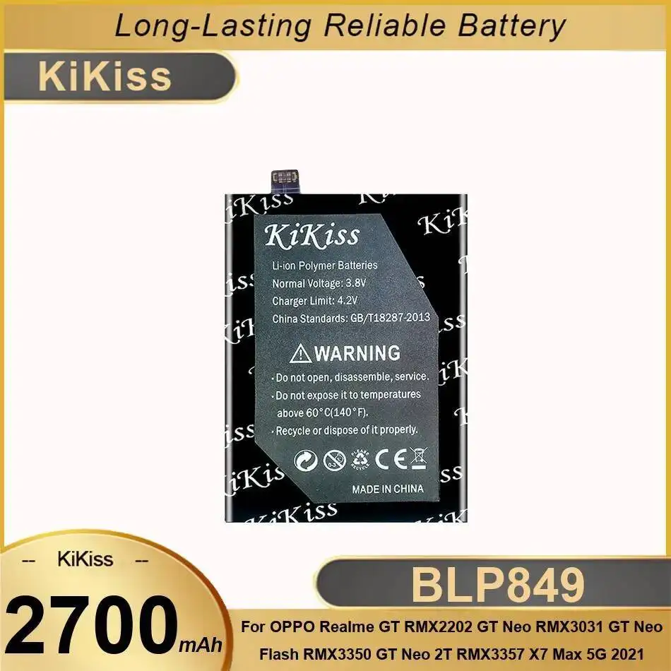 

Аккумулятор BLP849 2700 мАч для Oppo Realme GT RMX2202 Neo RMX3031 Flash RMX3350 2T RMX3357 X7 Max 5G 2021