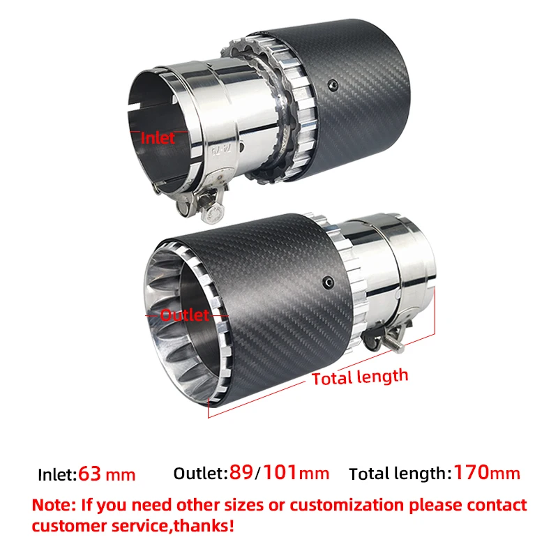 Factory Exhaust Tips New Gear Shape Style Design Carbon Fiber Muffler Tail Pipe Universal Modify Decorations