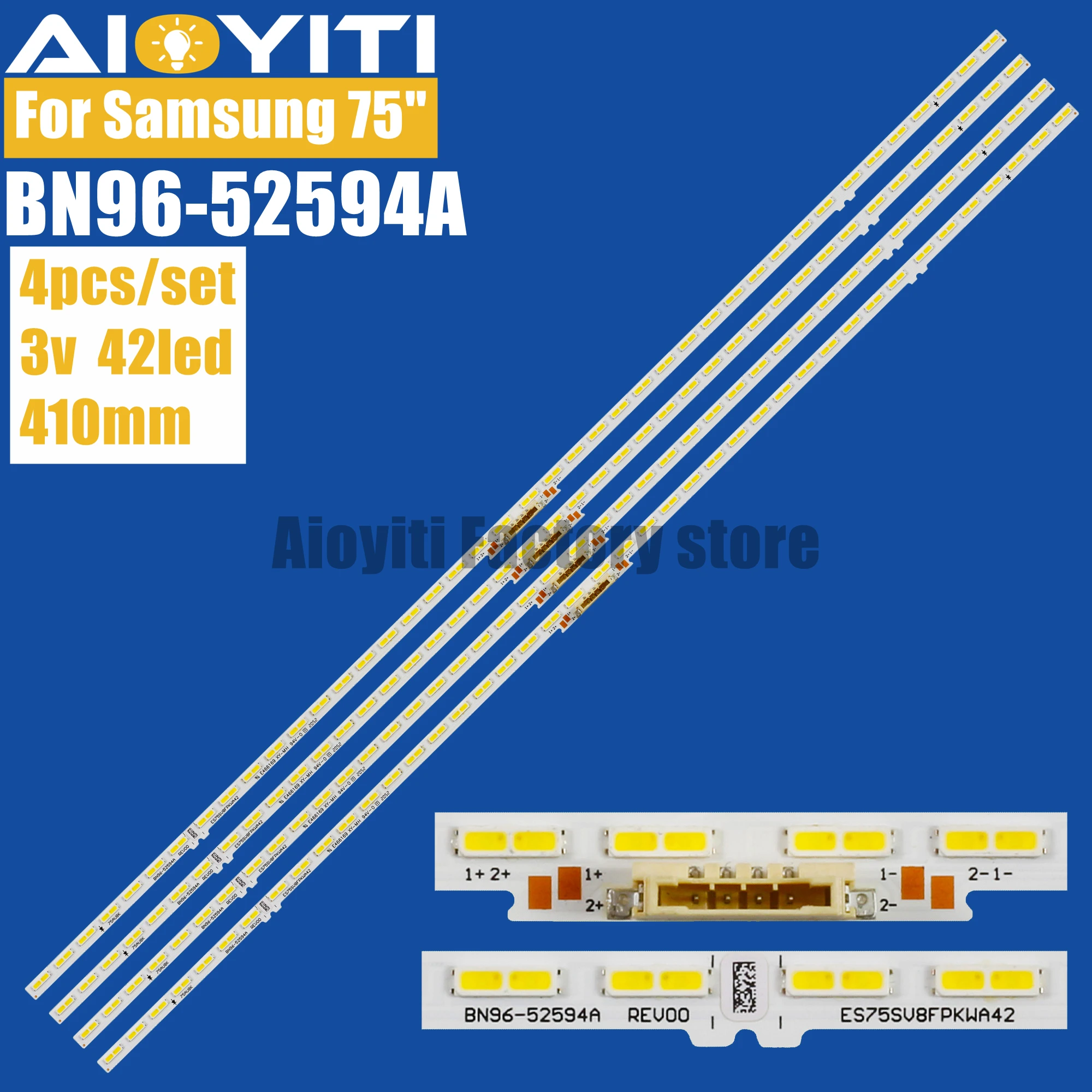 

LED Backlight Strip For Samsung UN75AU8200 UN75AU8000FXZA UN75AU8000 UA75AU8000 UE75AU8000 LM41-01046A/C 75AUBK BN96-52594A