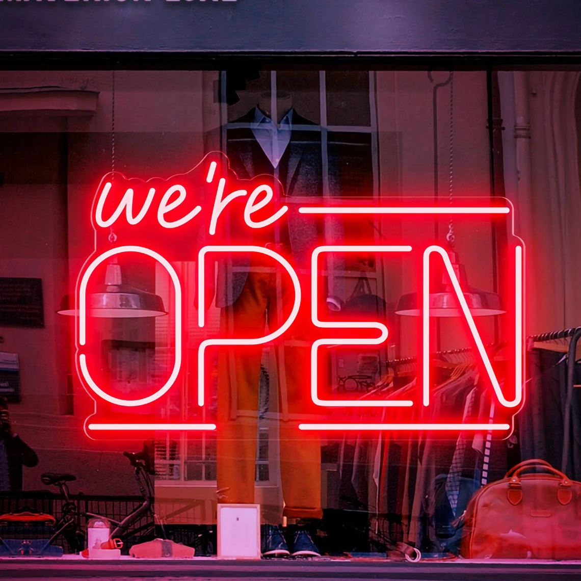 We're Open Neon Sign Shop Open Signs Wall Decor Open Sign For Business Neon Sign Food Restaurants Hotel Store Open Sign