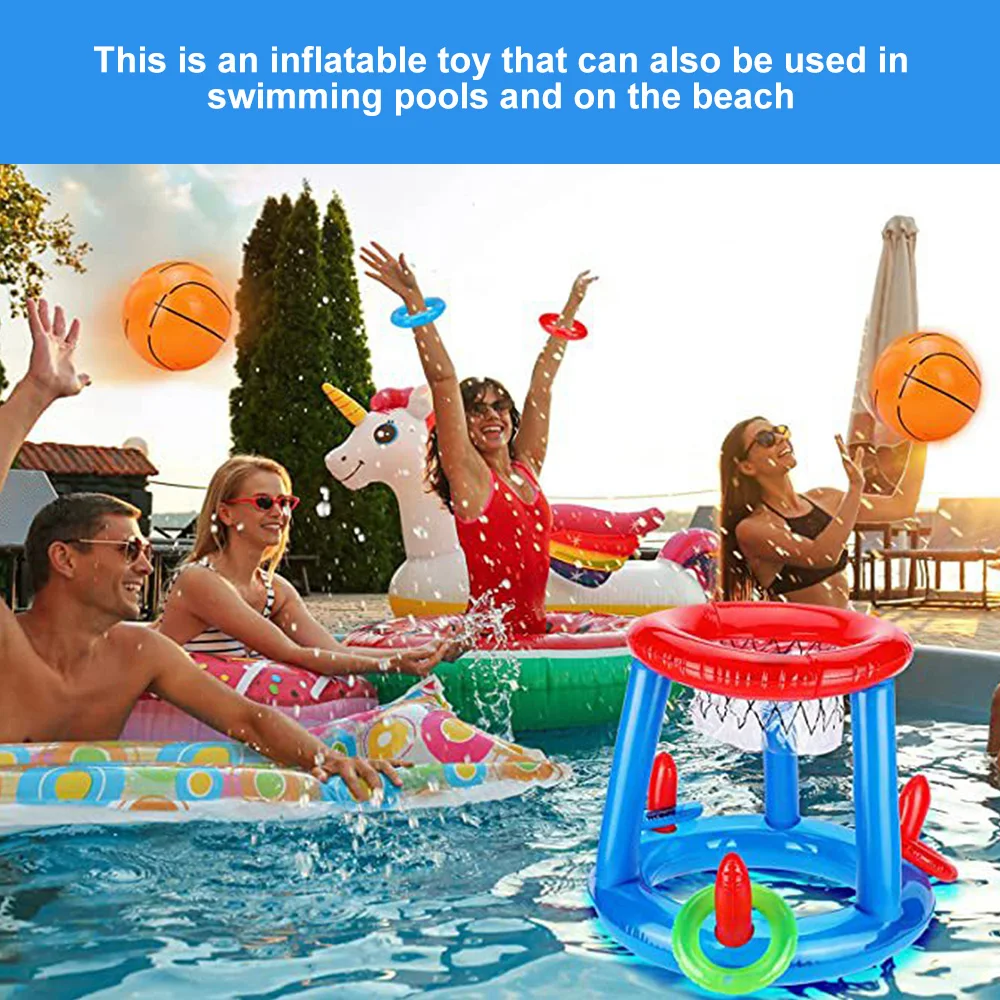 Inflatable Ring Throwing Ferrule Toss Game Set Floating Pool Toys Beach Fun Summer Water Toy Outdoor Swimming Pool Accessories