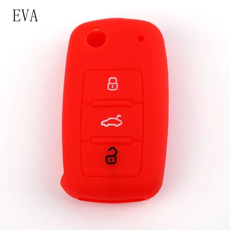 Silicone Car Key Case Cover For Volkswagen VW POLO Tiguan Passat B5 B6 Golf 4 5 6 7 Scirocco Jetta MK6 Octavia Auto Keys Protect