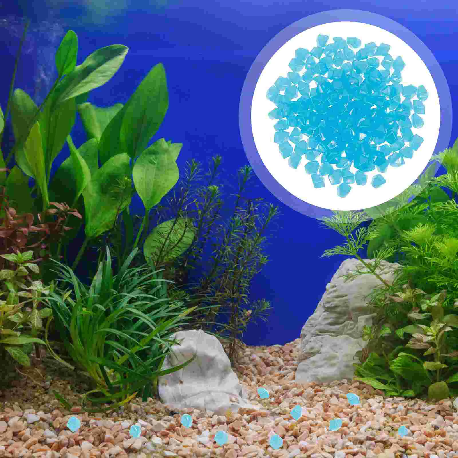 

400 Pcs Glowing Gravel Rhombus Luminous Rock Rocks Aquarium Decoration Resin Fish Tank Decors