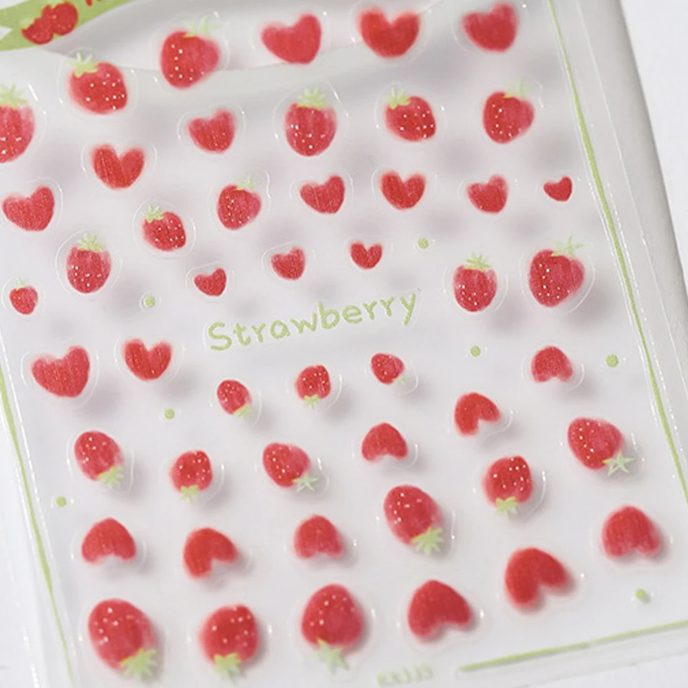5D Jelly Red Apple Nail Art Aufkleber Cartoon Apple Slice Kawaii Obst Süße süße selbstklebende Dekoration Maniküre Aufkleber DIY – Detail 35