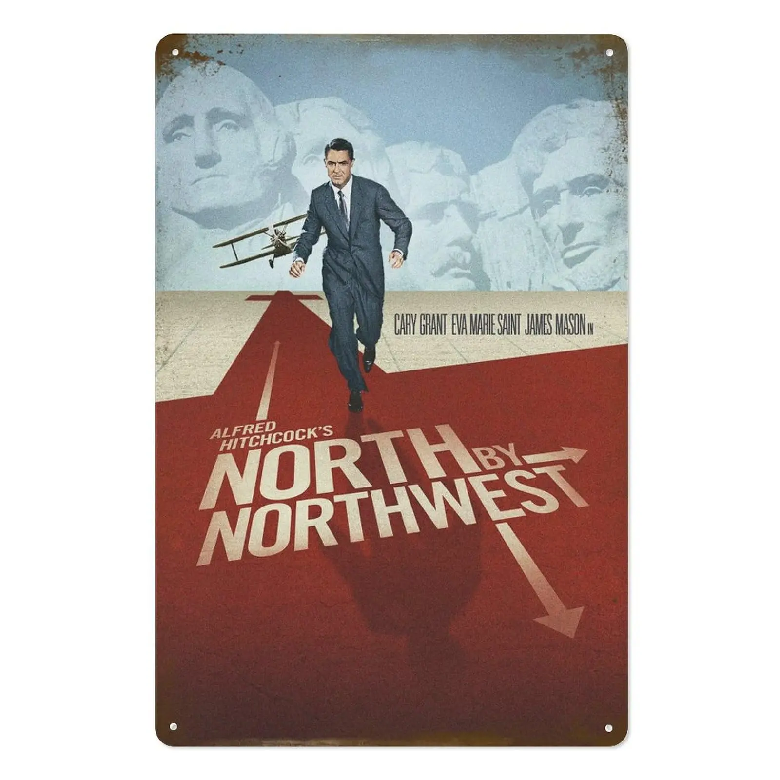North by Northwest Poster Metal Tin Sign Poster  Painting Sign Funny Wall Vintage Art Decor Retro Plaque For Home Bar Pub Club C