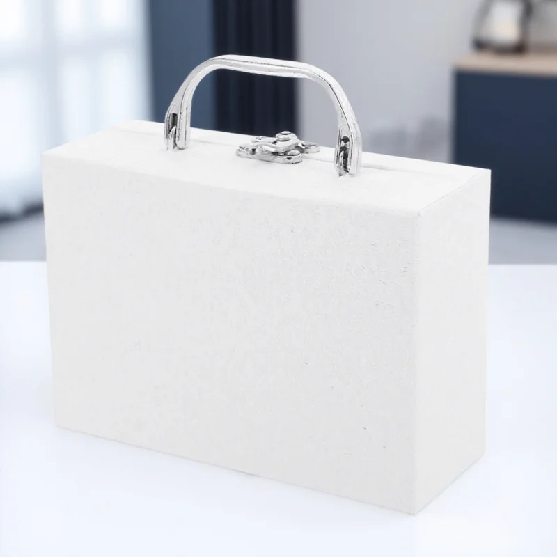 

Thickened Paper Suitcase Solid Color Storage Box Stationery Organizer Desktop Multipurpose Organizer Box Paper Suitcase