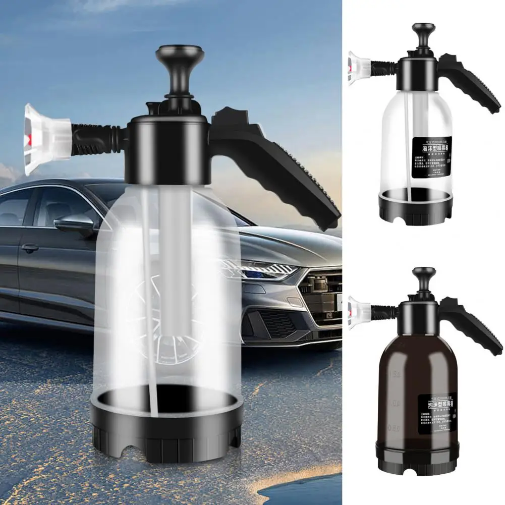 2L Pressure Sprayer Bottle With Ergonomic Handle Leakproof Hand Snow Foam Sprayer Water Pump Bottle With 2 Replacement Nozzles