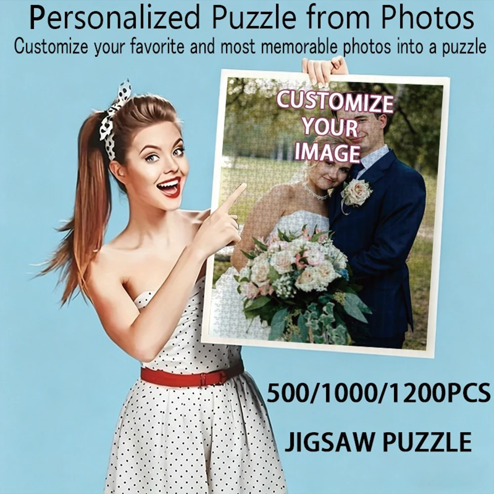 35/300/500/1060pcs Personalized Custom Photo Puzzle Couple Photos Couple Custom photo puzzle