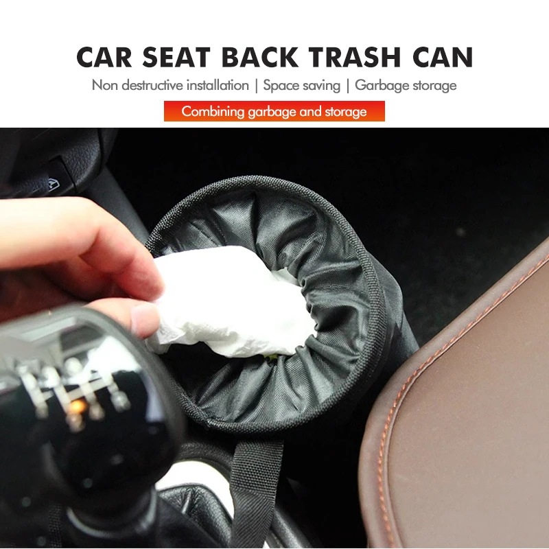 Car Seat Back Garbage Bin Oxford Cloth Trash Bag Hanging For Renault Clio Arkana Captur Twingo Talisman RS Logan Duster view 4