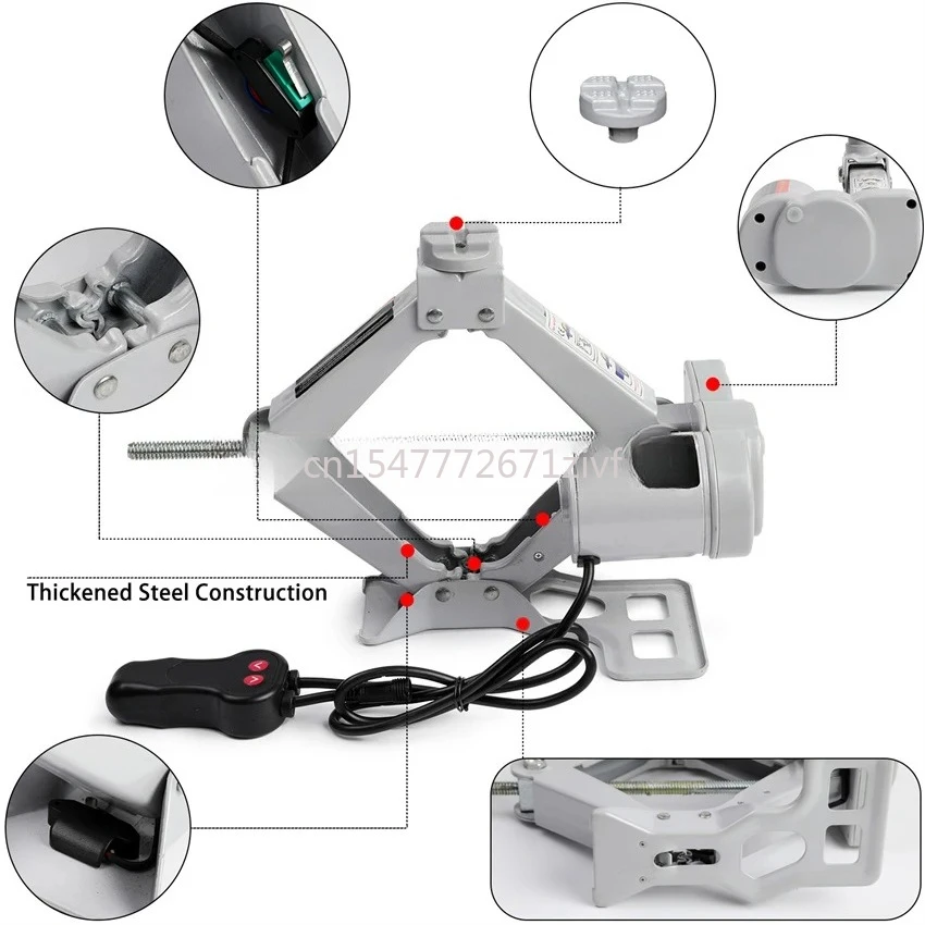 الكهربائية 12 فولت سيارة رفع أداة جاك مقص الكهربائية جاك عجلة التفكيك المعونة أداة إصلاح السيارات أدوات رفع السيارات الكهربائية #2