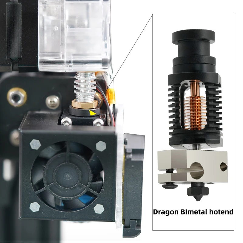 Imagem -02 - Hotend Bimetal Heatbreak Copper Nozzle v6 Ender3 v2 Ender3 Upgrade Ender3 Ender3 Ender3 0.4 Todo o Metal Alta Qualidade