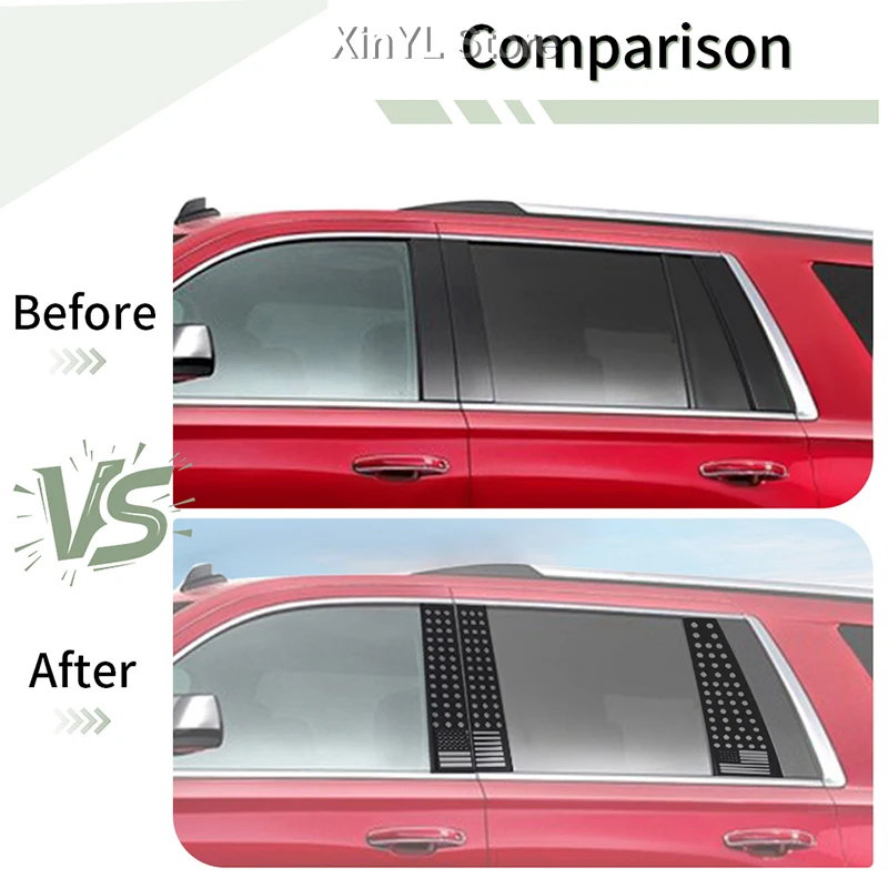 Car Window B-Pillar Quarter Glass Trim Cover for Chevy Tahoe for Suburban for GMC Yukon for Cadillac Escalade 2015-2019
