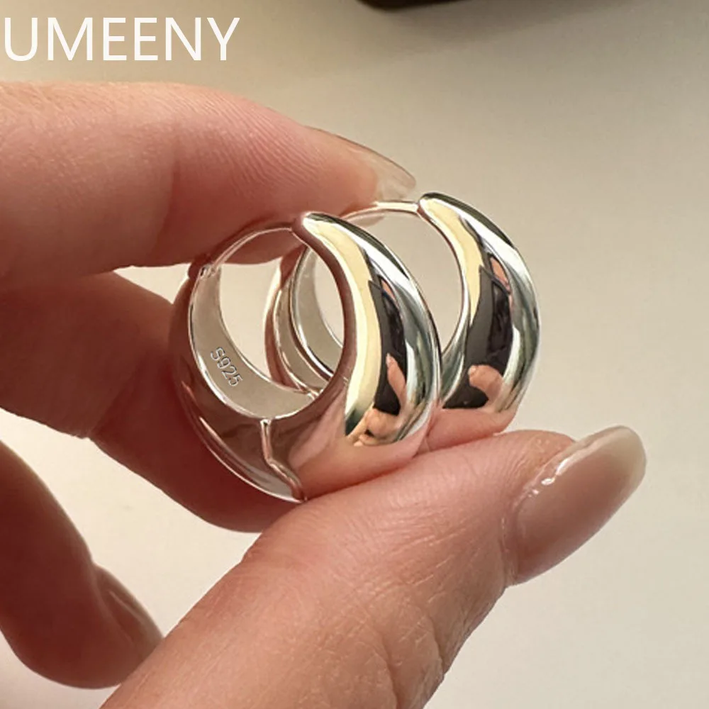 Orecchini in argento sterling 925 per le donne Alla moda Cerchio semplice Orecchini fatti a mano Gioielli Prevengono le allergie Accessori per feste