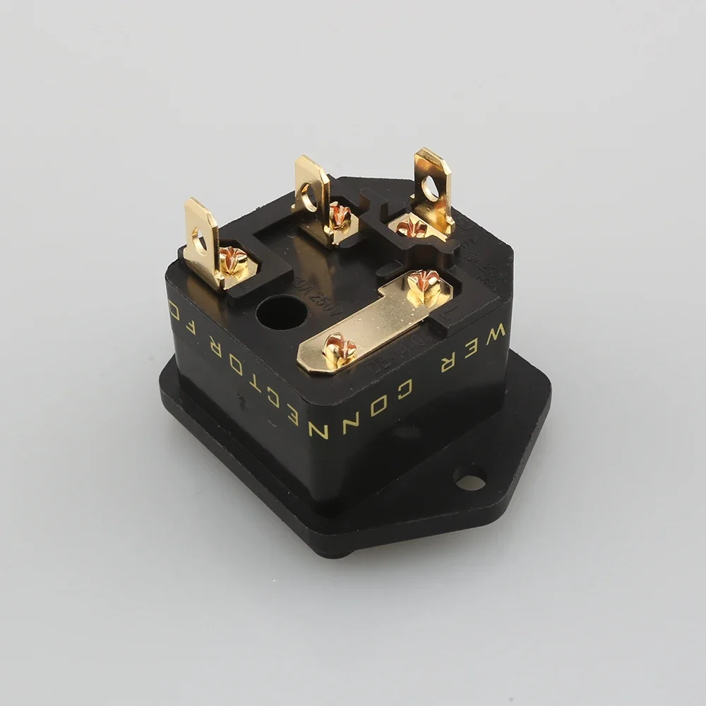 Viborg FI-03G 24-karatowy pozłacany kabel zasilający IEC AC Wlot audio Gniazdo wejściowe Lutowane HIFI z bezpiecznikiem