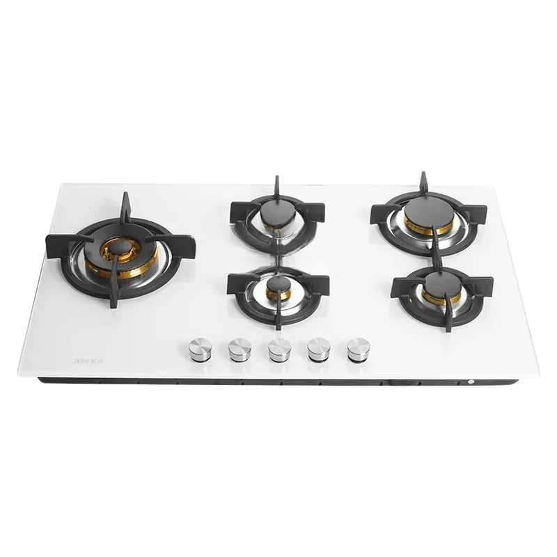 Embedded five-eye gas stove Household European white five-eye multi-head five-hole natural gas stove Embedded stove