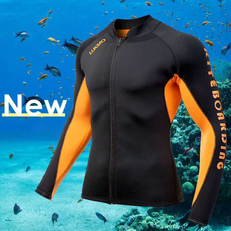 2MM Neoprene Men Split Diving Suit Jacket Swimming Top Suit Windproof Warm Jacket Surfing Motorboat Diving Jacket