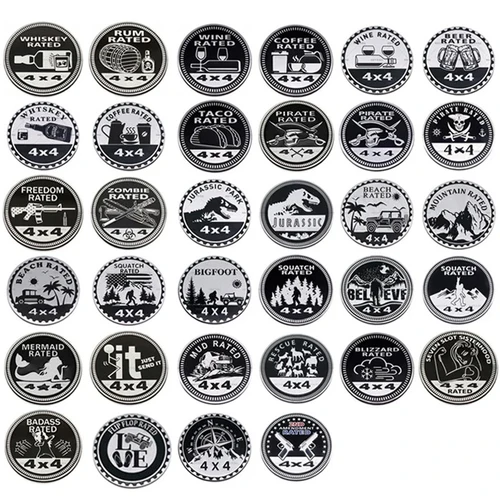 Pegatina de emblema de insignia de maletero trasero de coche 4X4 con clasificación PIRATA de rastreo 3D de aluminio para JEEP JK Grand Cherokee Wrangler Rubicon Accesorios