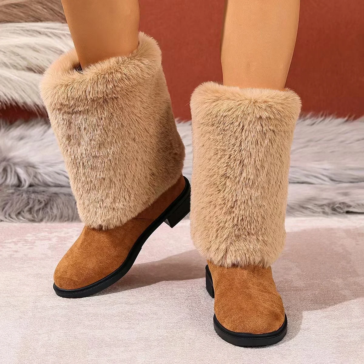 2025 شتاء جديد إمرأة أحذية كاجوال موضة سميكة قصيرة أفخم الثلوج أحذية مريحة أحذية مصممين النساء Zapatos De Mujer #4