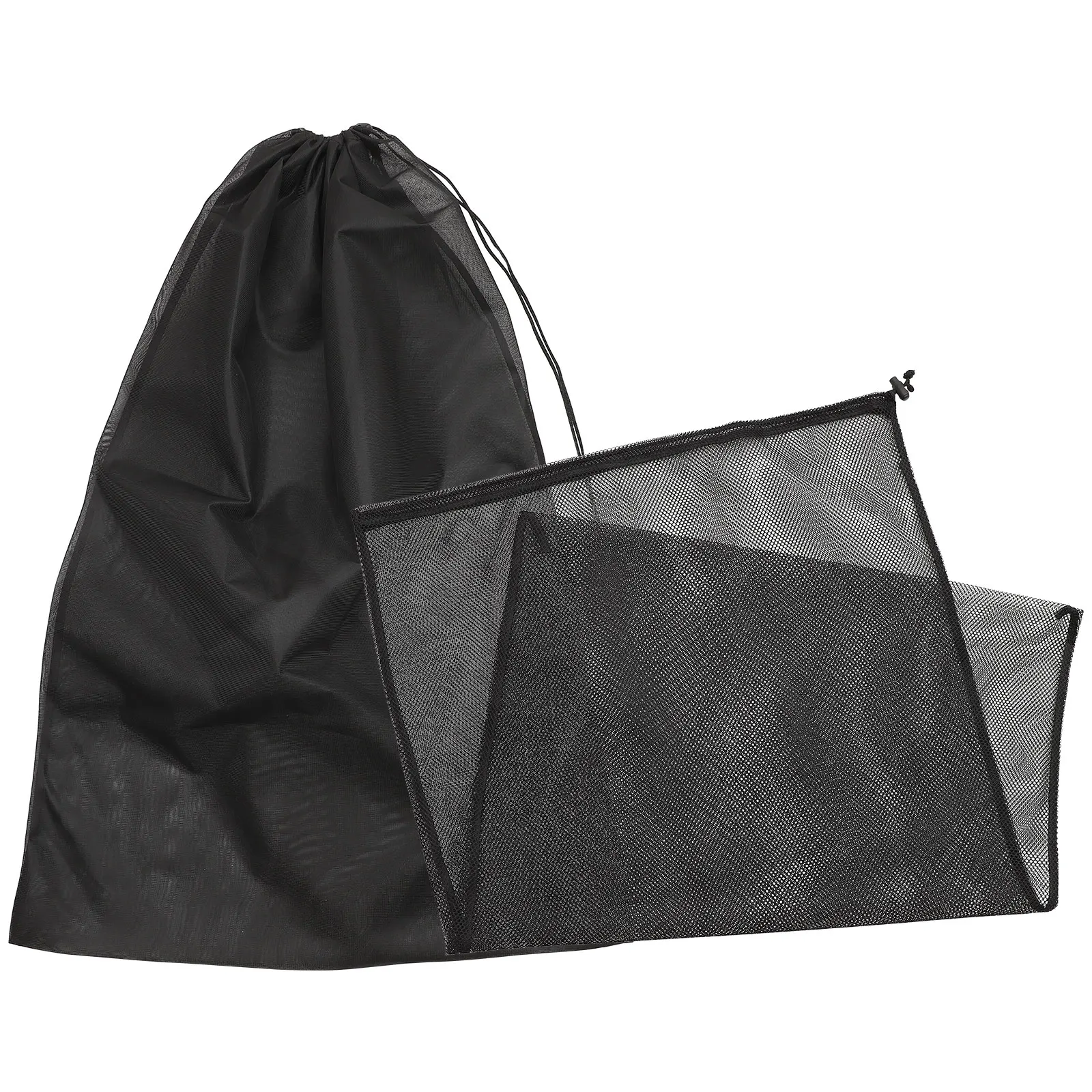 

2Pcs Laundry Bags Extra Large Heavy Duty Drawstring Portable Pouch Black Mesh Underwear Baby Stocking Wash Travel Storage