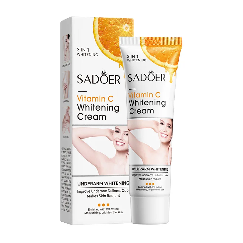 Sadoer vitamina c creme de clareamento corpo axila nutritivo anti-envelhecimento suave hidratante loção corporal cremes esfoliantes cuidados com a pele
