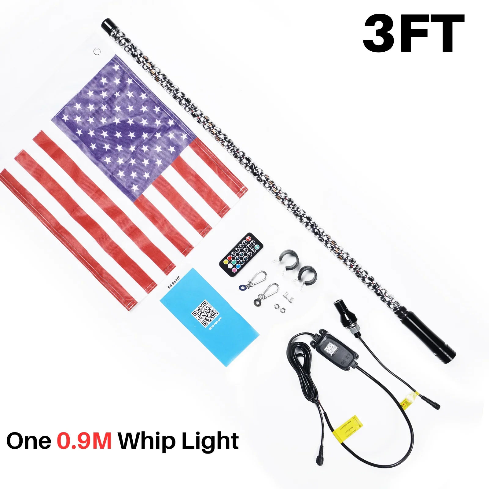 1Pc 4/5/6FT LED Zweep Licht Splitable APP Afstandsbediening Ambient LED Licht voor UTV ATV Polaris RZR Can-Am Maverick X3 UTV ATV RZR