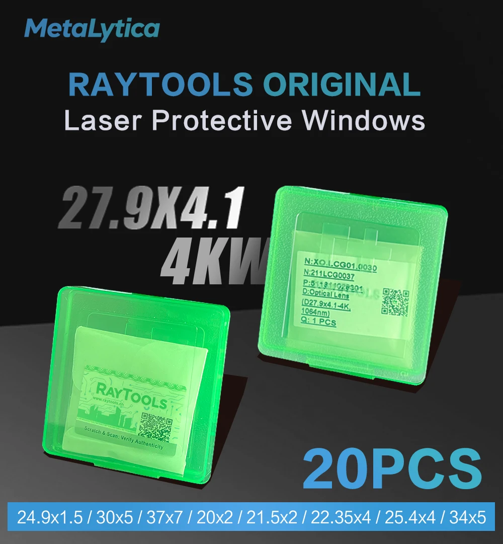 

Raytools Original Laser Lens Optical Protective 24.9x1.5 27.9*4.1 37x7 for Raytools 211LCG0037 211LCG0020 120274100B Head Parts