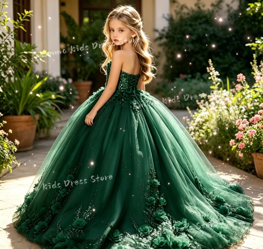 

Custom Simple Mesh Bow Children's Flower Girl Dress Girls' Bridesmaid Pageant Dress Wedding First Communion Dress