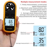 GM816 Digital Anemometer Wind Speed Mini Air Velocity Airflow Temperature with LCD Backlight Wind Speed Meter