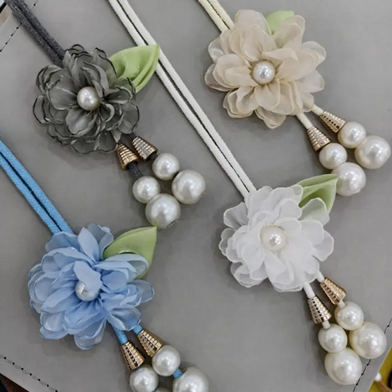   Stylish Pearls Flower Window Curtain Tiebacks 2 Pack Home Decoration Essential
