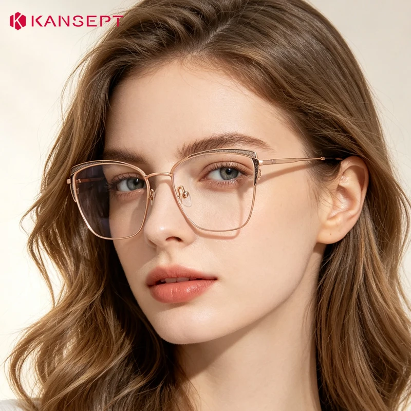 KANSEPT Women's Grade Glasses Anti Blue Light Lenses Eye-glasses -2 Woman's Eyeglasses Eyeglass Frames Transparent Eyepieces
