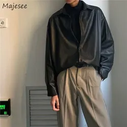Black Leather Jackets Men Designer Handsome Streetwear Baggy Retro Cool Chaquetas Hombre Coats All-match Y2k Clothes Autumn 2022
