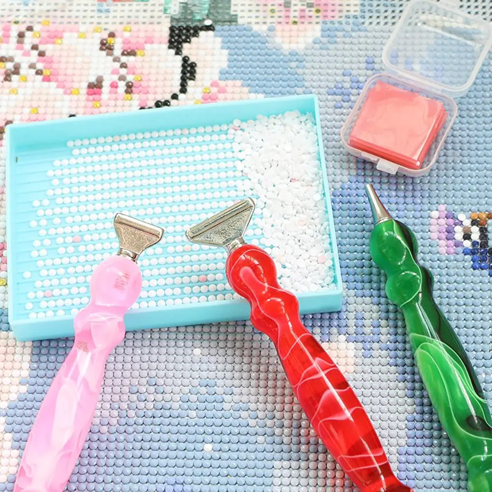 Lukisan berlian Resin pena Multi-placker ramah lingkungan Alloy pena pengganti kepala poin pena bor bordir DIY kerajinan seni kuku