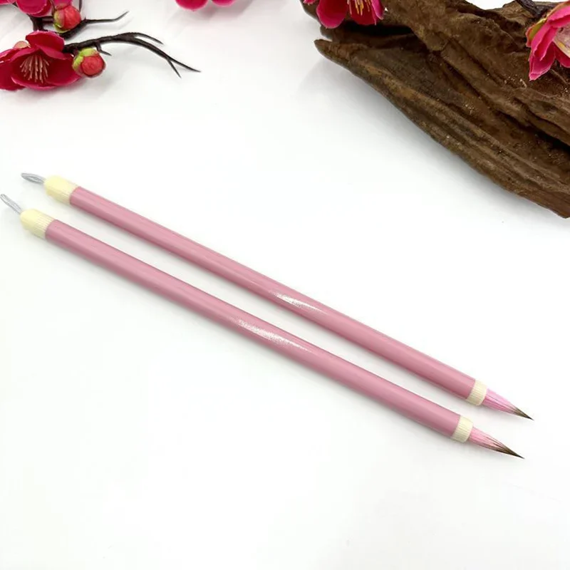 5Pcs Feminine Calligraphy Brushes Woman Wolf Weasel Hair Writing Brush Chinese Painting Traditional Regular Script Pens
