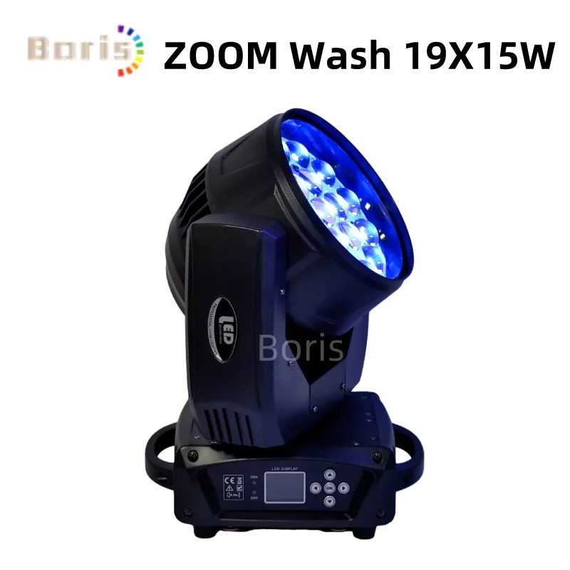 2PCS Beam Wash 19x15W RGBW Zoom Moving Head Lighting For Disco KTV Party Free Fast Shipping