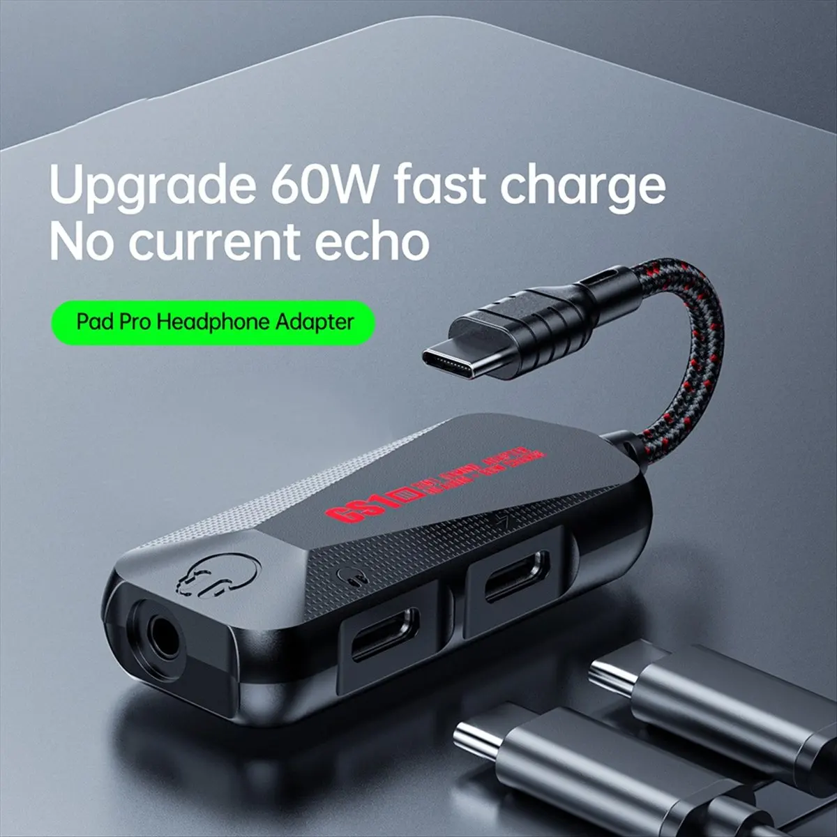【50% OFF】 Game Phone Sound Card Hi-Res Sound Quality Type C to 3.5mm Headphone Jack PD QC 60W Fast Charging Adapter