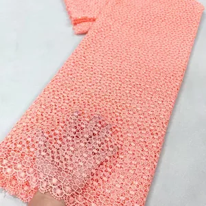 Vải ren châu Phi cho đám cưới, guipura Nigeria, vải ren cô dâu, dây Pháp, vải thêu chất lượng cao, 2022 12 Têu bán vải chính ren vải ren - №10