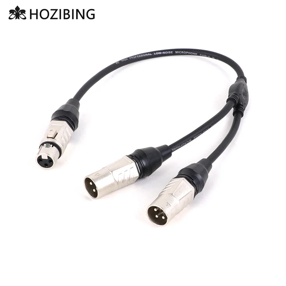 

XLR Female to Dual XLR Male 3pin Y Splitter Cable For Microphone Mixer Amplifier Audio Mixing Console