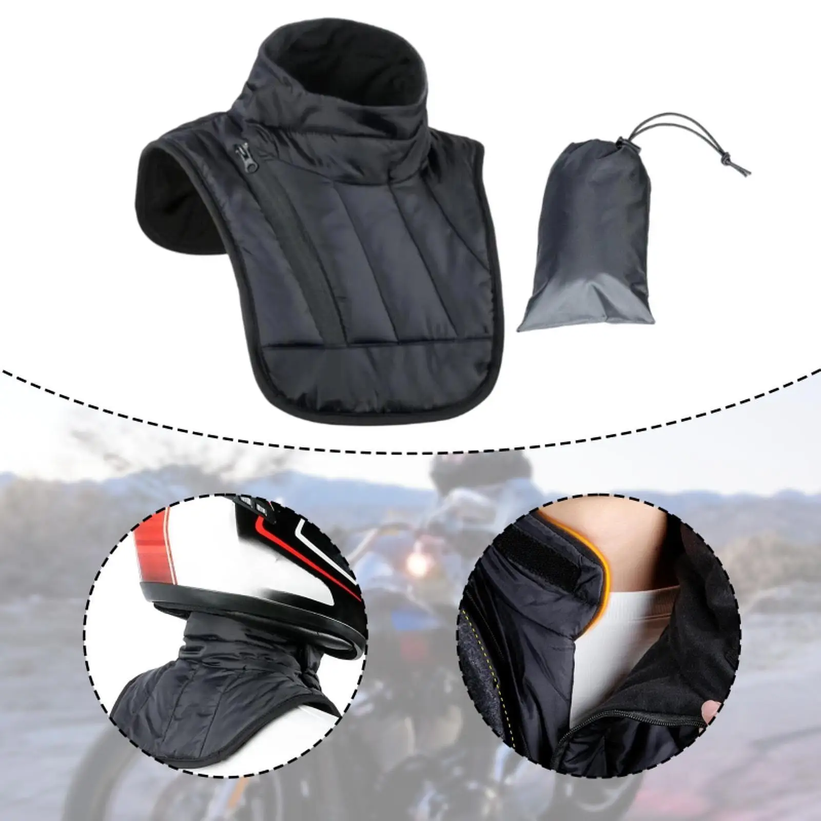Winter Gear Thick Fleece Neck Gaiter & Chest Warmer for Motorcycle Skiing Soft Warm Windproof Cold Weather Face Mask