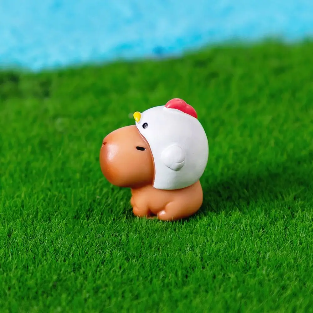 

Смола мультфильм статуя капибары DIY розовые миниатюрные фигурки капибары офисный дом автомобиль орнамент мини фигурка животных