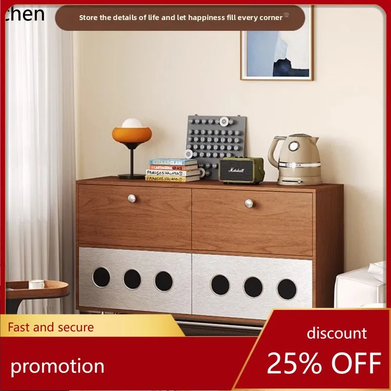 

YFY Sideboard Cabinet Solid Wood Wall-Mounted Cabinet Integrated Model Storage Cabinet Beside TV