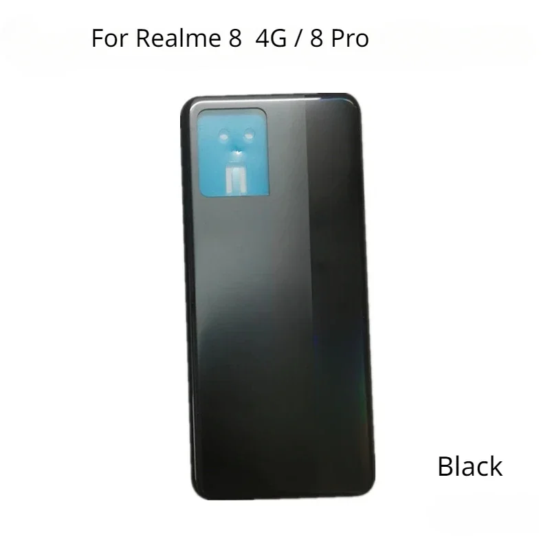 Realme 8,8 pro,4g,5g用のプラスチック製バッテリーカバー,リアドアの交換,電話のリアケース,ロゴ接着剤