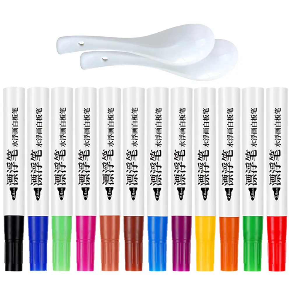 1Set Floating Painting Pens Colorful Erasable Whiteboard Markers Multi Color Paint Pens School Supplies Water Paint