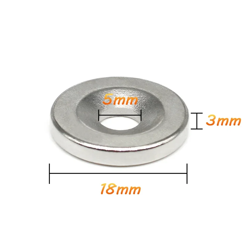 5/10/20/30/50/100PCS 18x3-5 mm Disc Permanent NdFeB Magnets 18*3 mm Hole 5mm Round Countersunk Strong Magnet  18x3-5mm 18*3-5